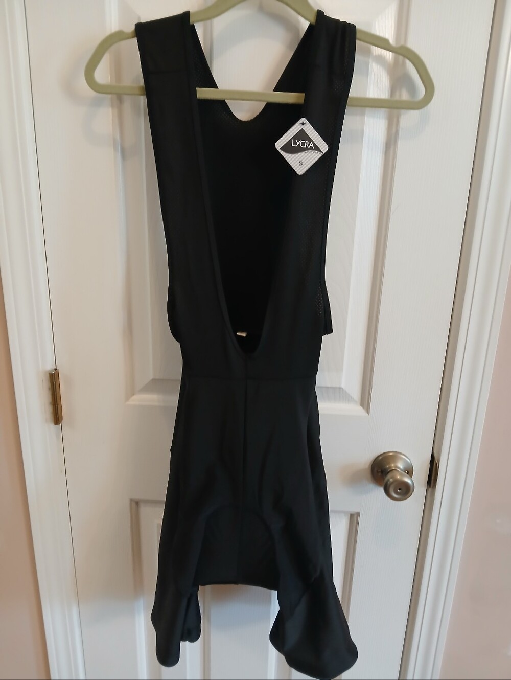 Men's Black Lycra Cycling Bib Shorts, Size S